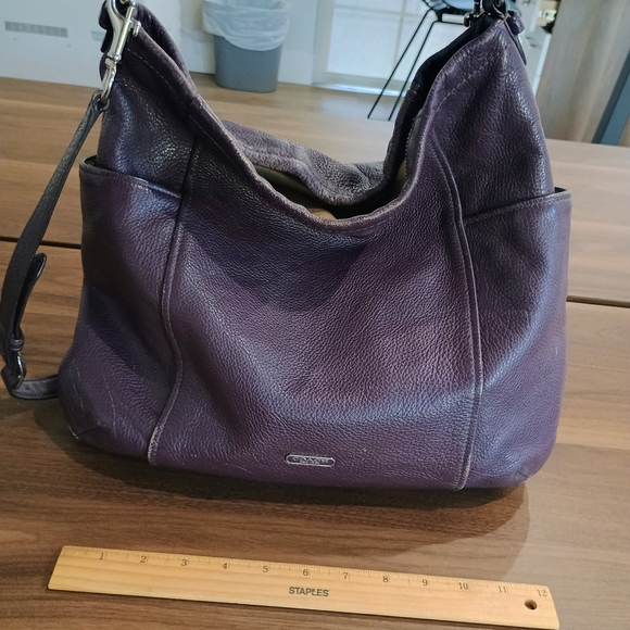 Coach Handbags - Coach Plum Purple Leather Shoulder Bag